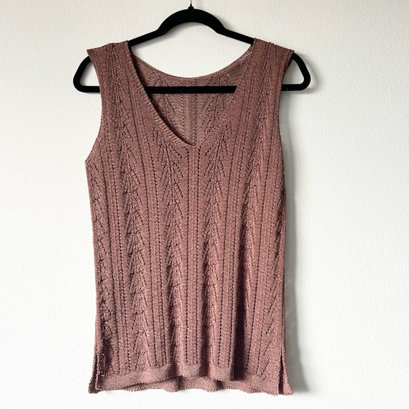 Knit Sleeveless V Neck Sweater - Picture 5 of 14